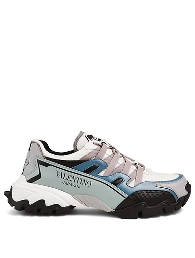 Climber Leather and Fabric Sneakers
