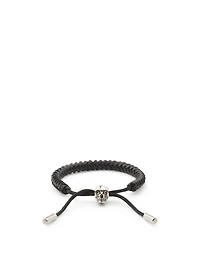 Skull Braided Leather Bracelet