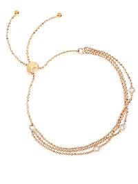 14K Gold Bolo Bracelet With Diamonds