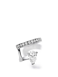 Serti Sur Vide Left 18K White Gold Ear Cuff With Diamonds