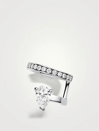 Serti Sur Vide Right 18K White Gold Ear Cuff With Diamonds