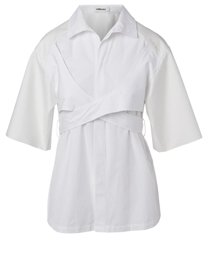 Cotton Wrap Tie Shirt