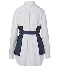 Cotton Shirt With Wool Blazer Overlay