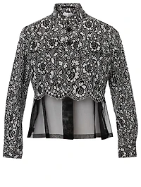 Floral Lace Jacket With Tulle