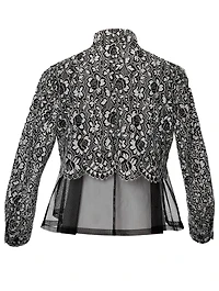 Floral Lace Jacket With Tulle
