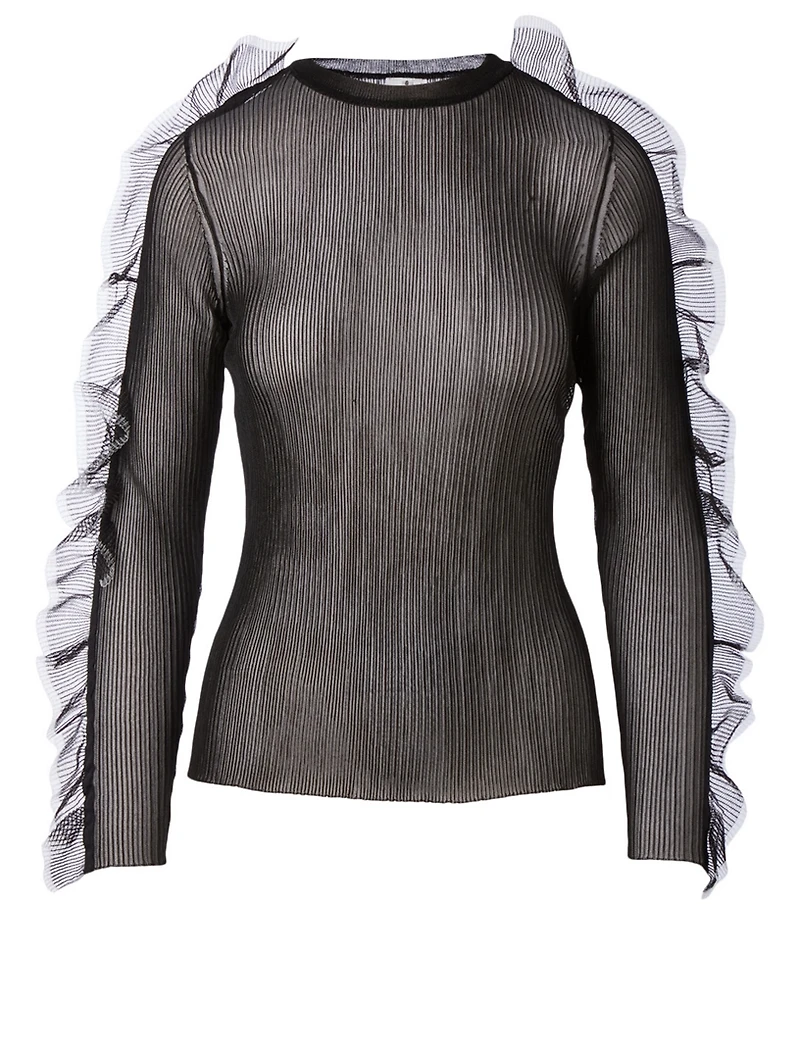 Tulle Rib Knit Top