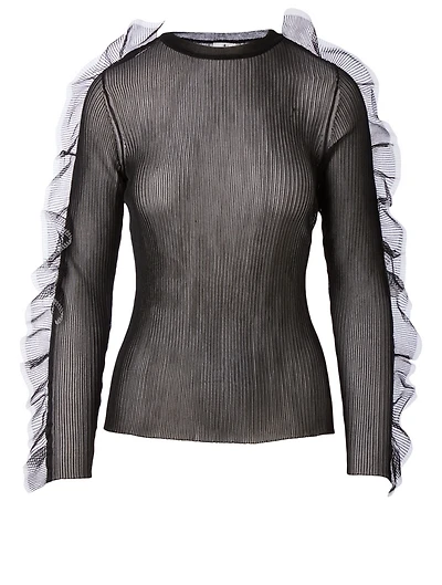 Tulle Rib Knit Top