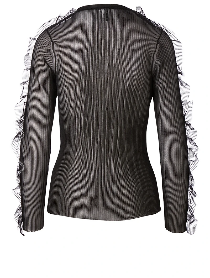 Tulle Rib Knit Top