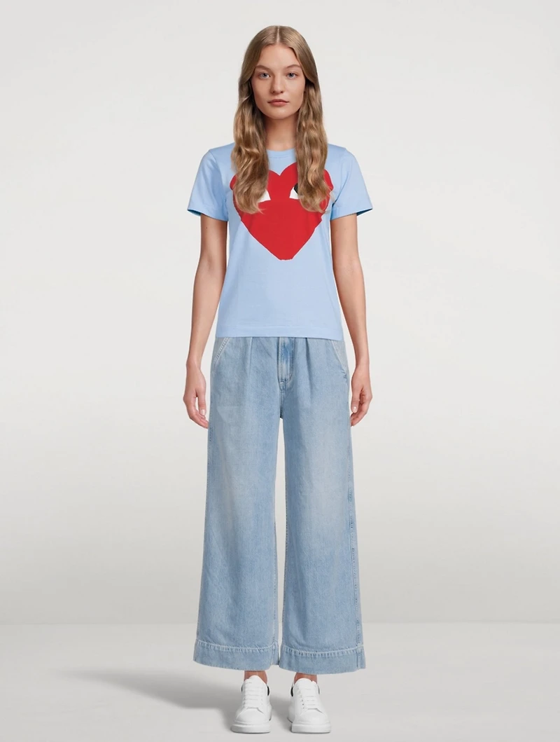 Cotton T-Shirt With Big Heart