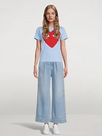 Cotton T-Shirt With Big Heart