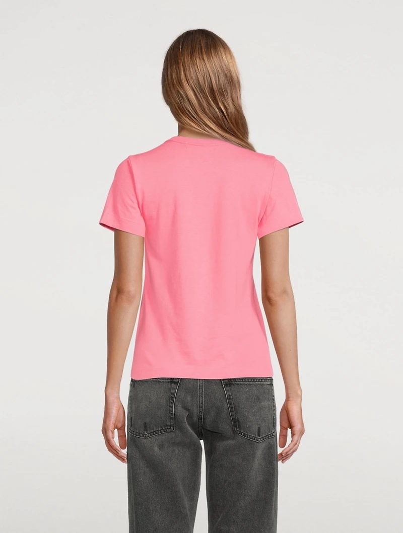 Cotton T-Shirt With Big Polka Dot Heart