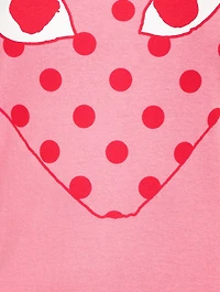 Cotton T-Shirt With Big Polka Dot Heart