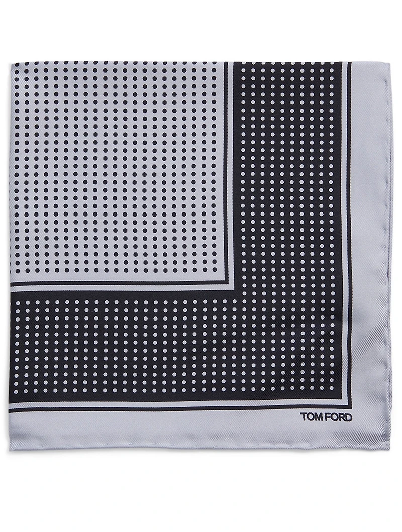 Silk Pocket Square In Dot Print