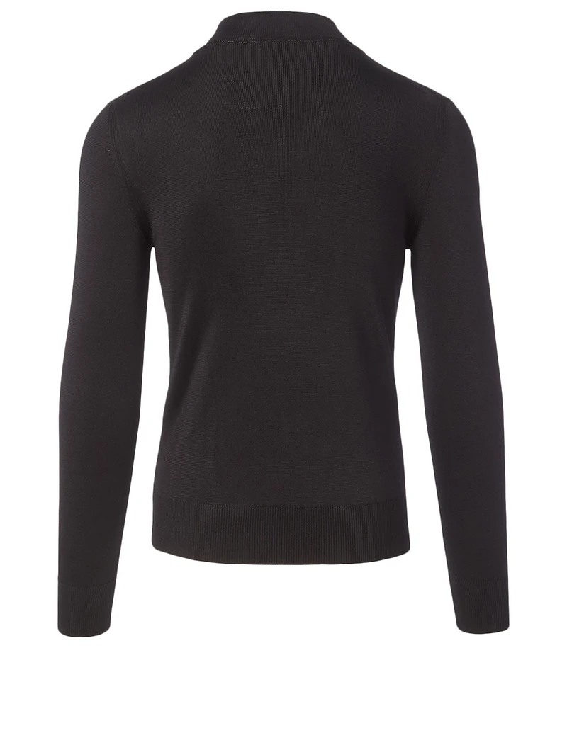 Silk Ribbed Turtleneck