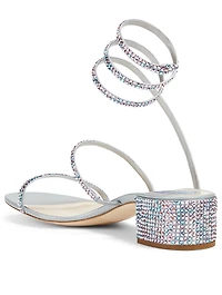 Cleo 40 Satin Crystal Coil Heeled Sandals