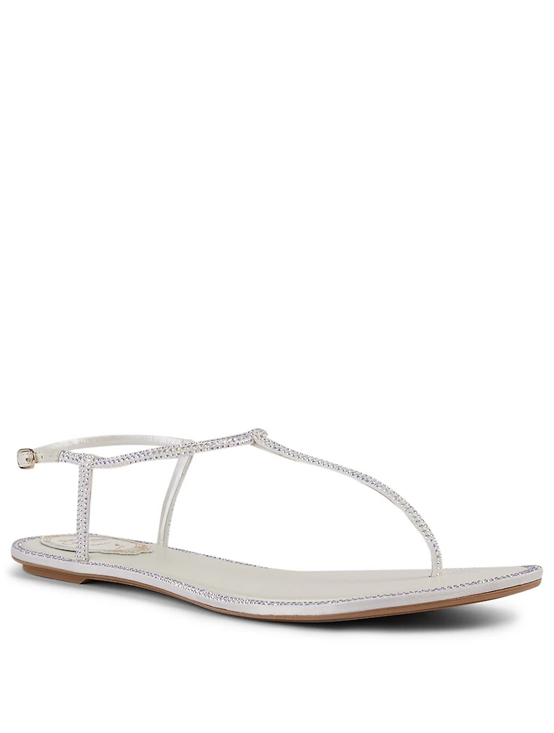 Diana Flip Crystal Satin Thong Sandals