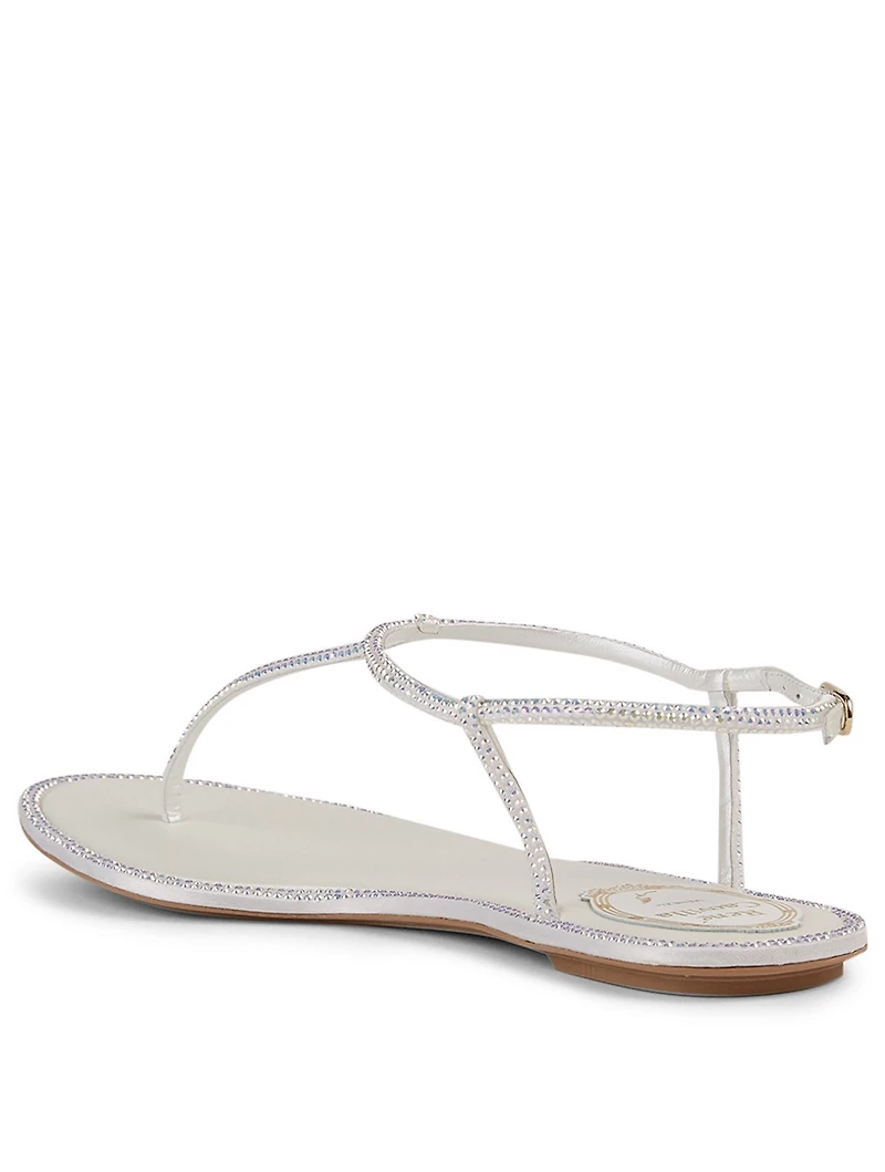 Diana Flip Crystal Satin Thong Sandals