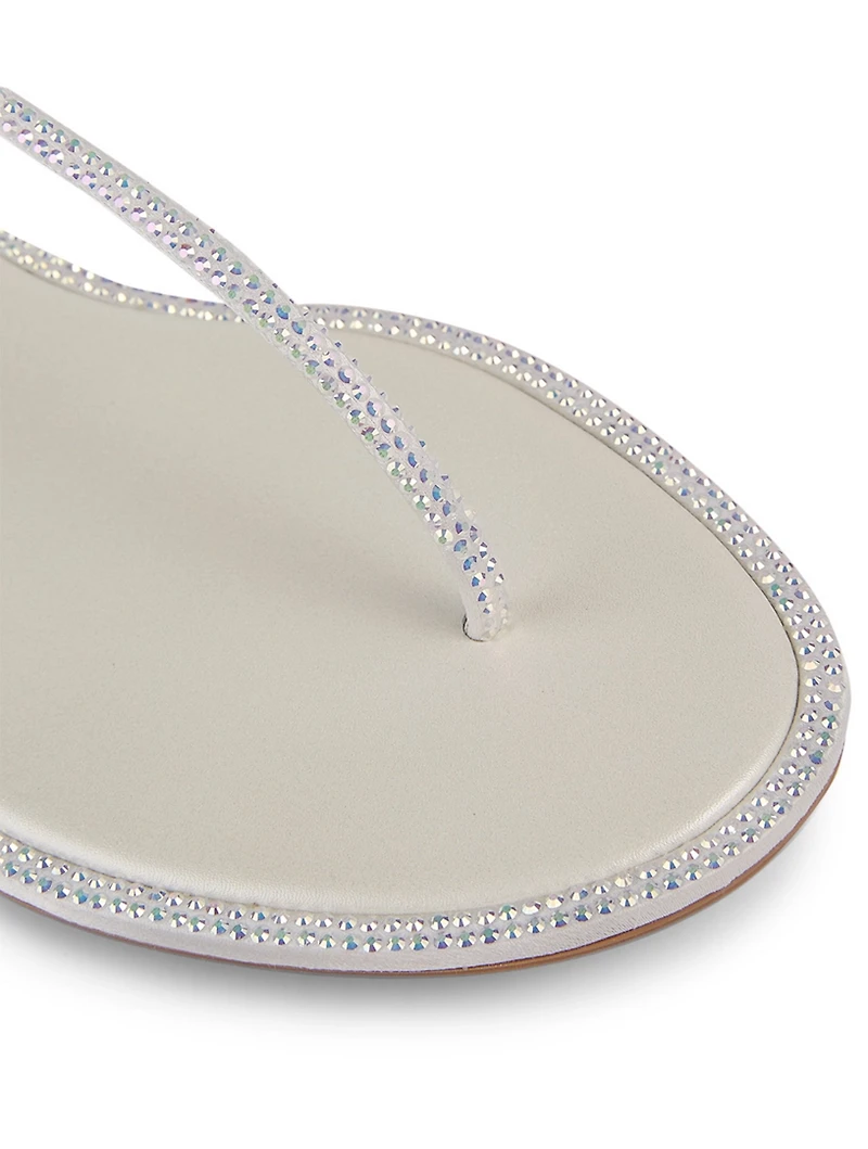 Diana Flip Crystal Satin Thong Sandals