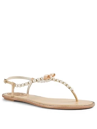 Eliza Satin Pearl Thong Sandals
