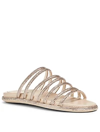 Frida Crystal Satin Slide Sandals