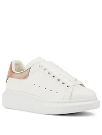 Oversized Leather Sneakers With Reflective Patch