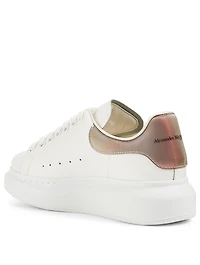 Oversized Leather Sneakers With Reflective Patch