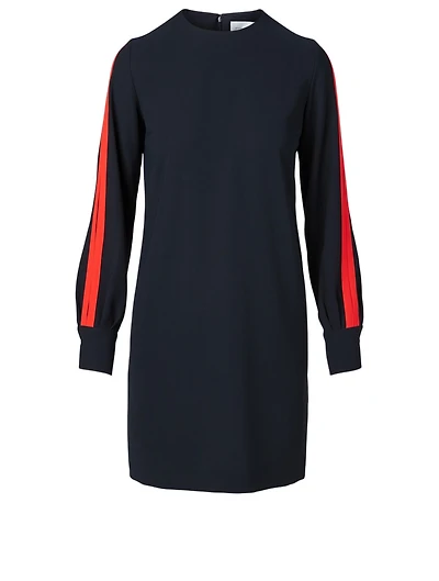 Crepe Dress With Slit Sleeve