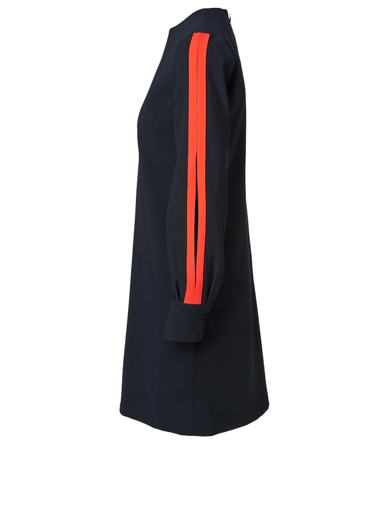Crepe Dress With Slit Sleeve