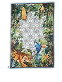 Modal And Cashmere Scarf In Jungle Maiolica Print