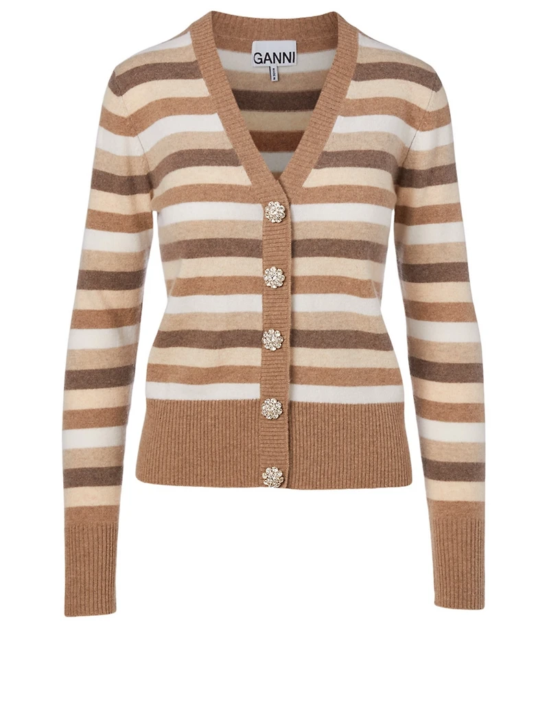 Cashmere Cardigan Striped Print