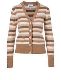 Cashmere Cardigan Striped Print