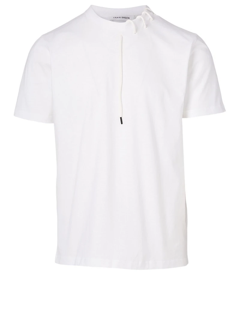 Laced Cotton T-Shirt