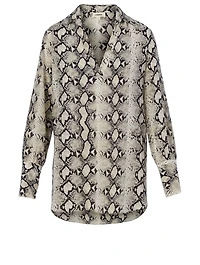 Braydon Silk Tunic Blouse Snake Print