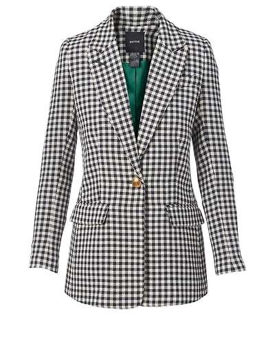 Wool Tailored Blazer Check Print