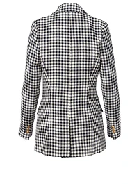 Wool Tailored Blazer Check Print