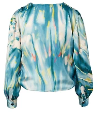Tie Front Blouse Dye Print
