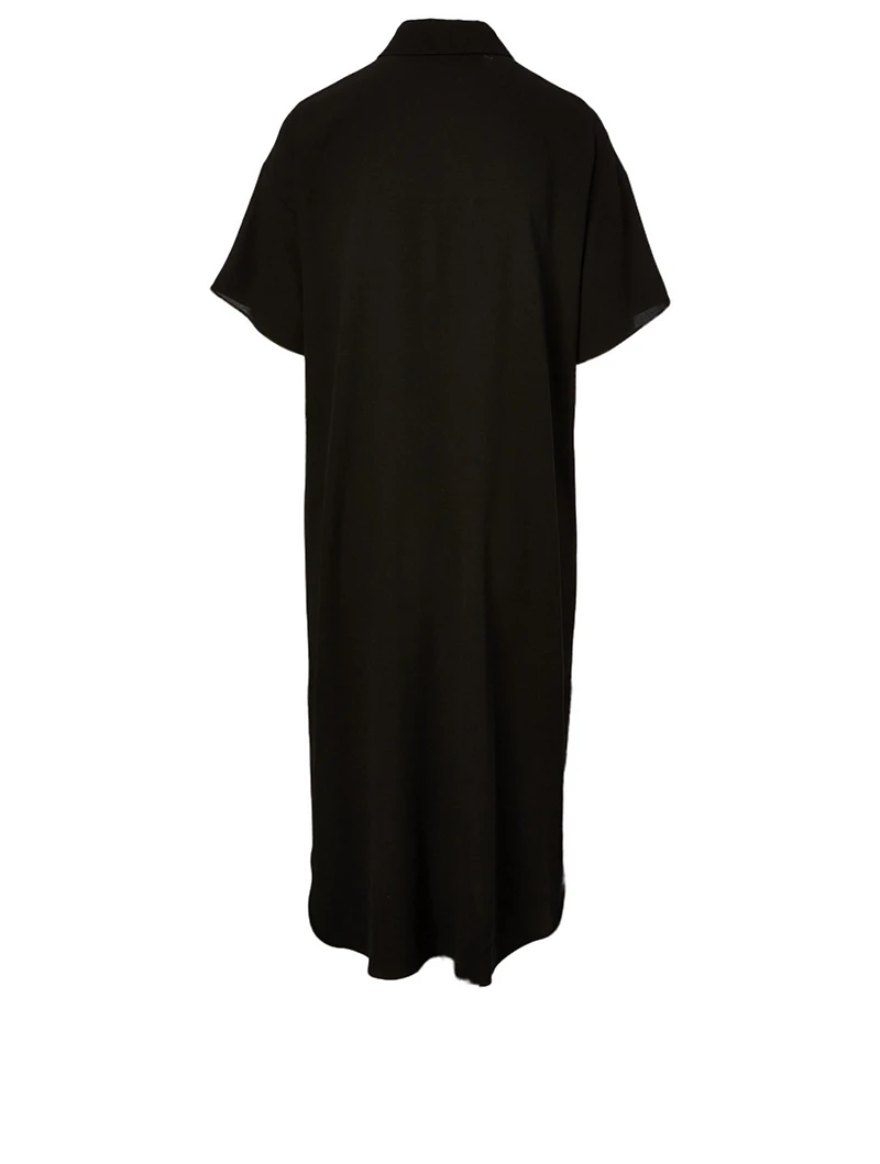 Silk Georgette Crepe Shirt Dress