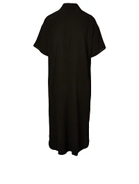 Silk Georgette Crepe Shirt Dress
