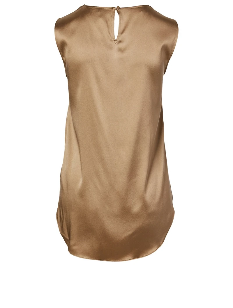 Stretch Silk Charmeuse Sleeveless Blouse