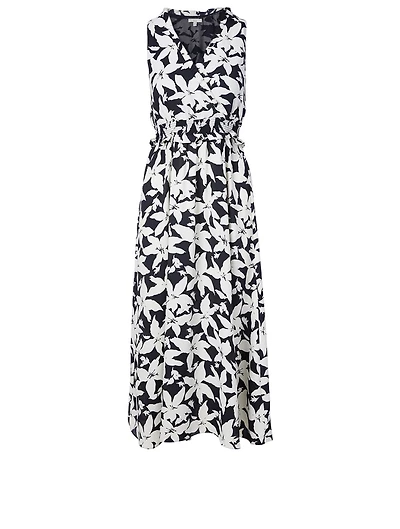 Yashi B Crepe Sleeveless Maxi Dress Floral Print