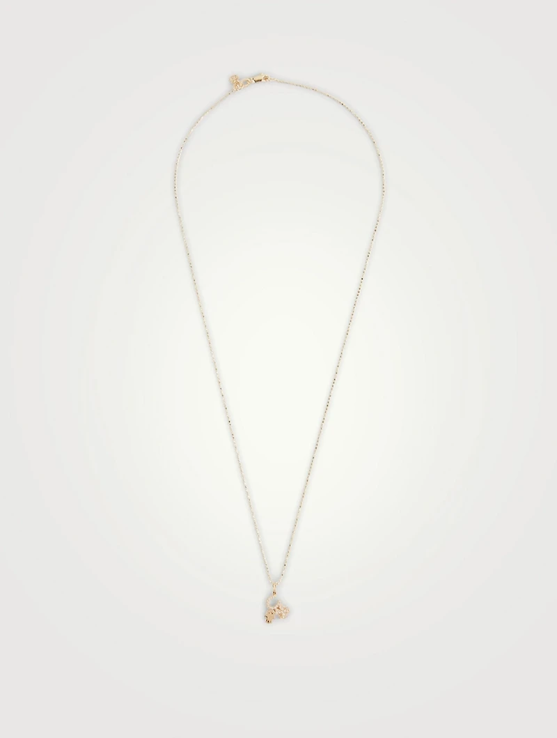 14K Gold Luck And Protection Necklace With Diamonds