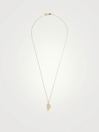 14K Gold Mizpah Two-Part Right Evil Eye Heart Necklace With Diamonds