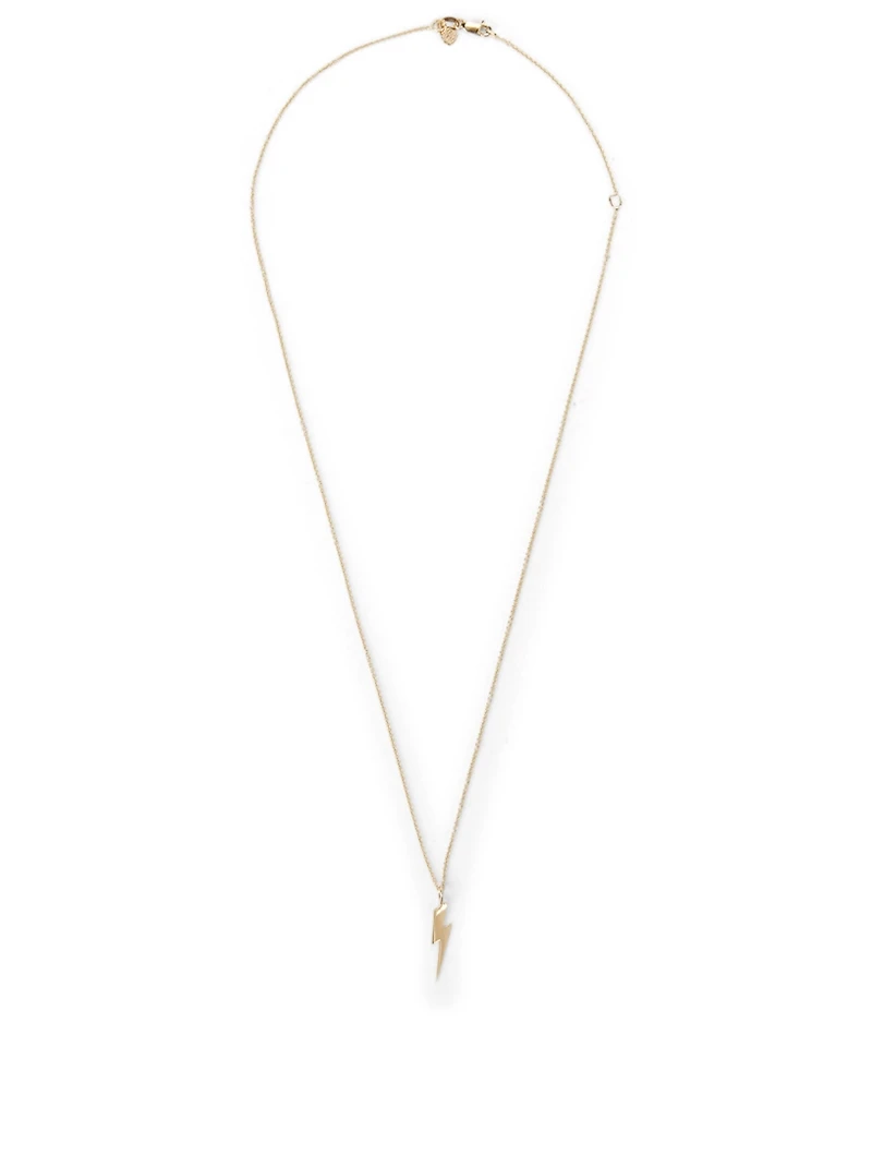 Medium 14K Gold Pure Lightning Bolt Necklace