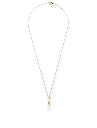 Medium 14K Gold Pure Lightning Bolt Necklace