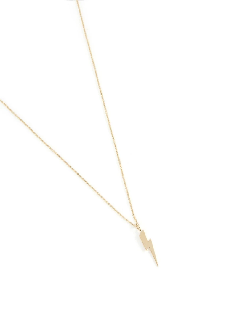 Medium 14K Gold Pure Lightning Bolt Necklace