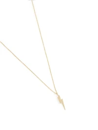 Medium 14K Gold Pure Lightning Bolt Necklace