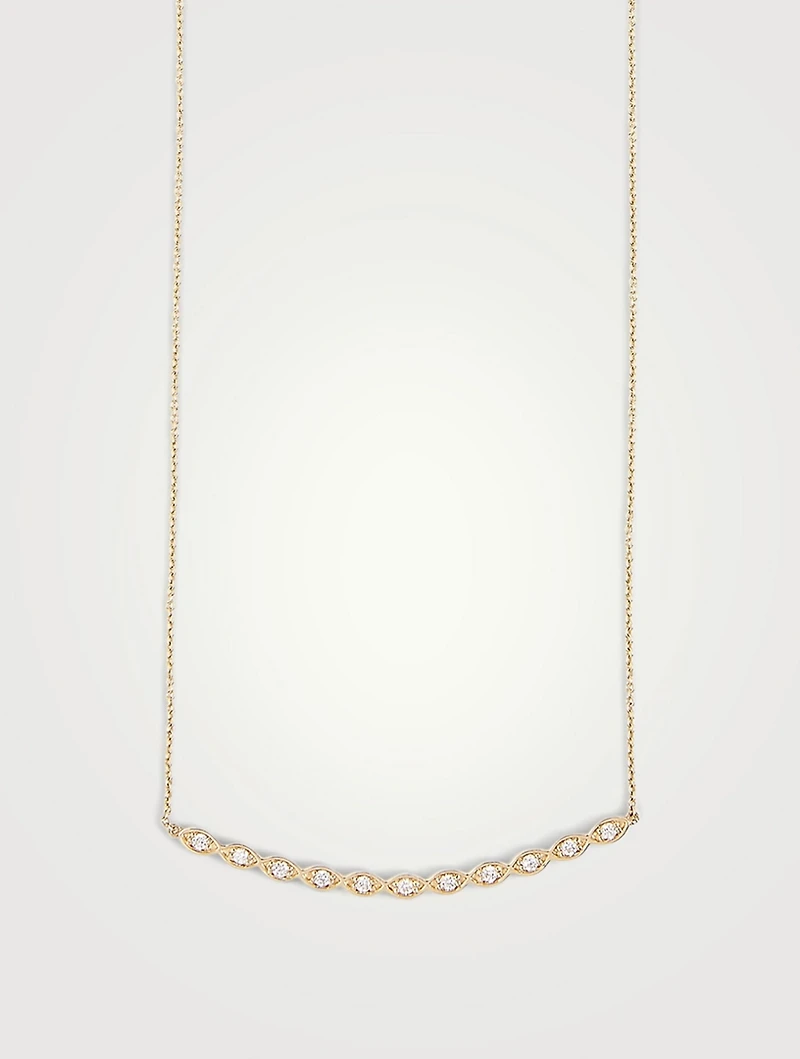 14K Gold Evil Eye Necklace With Diamonds