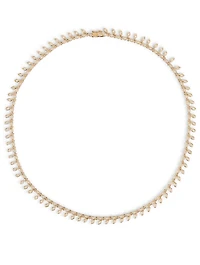 14K Gold Marquis Eye Eternity Necklace With Diamonds