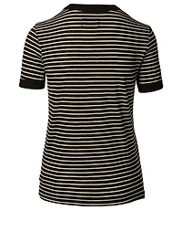 Quinton Cotton And Cashmere T-Shirt Striped Print