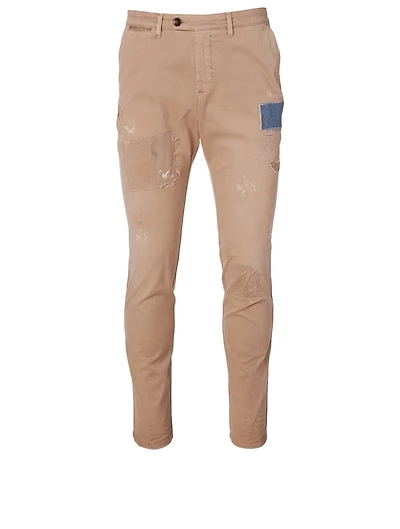 Cotton Stretch Distressed Pants